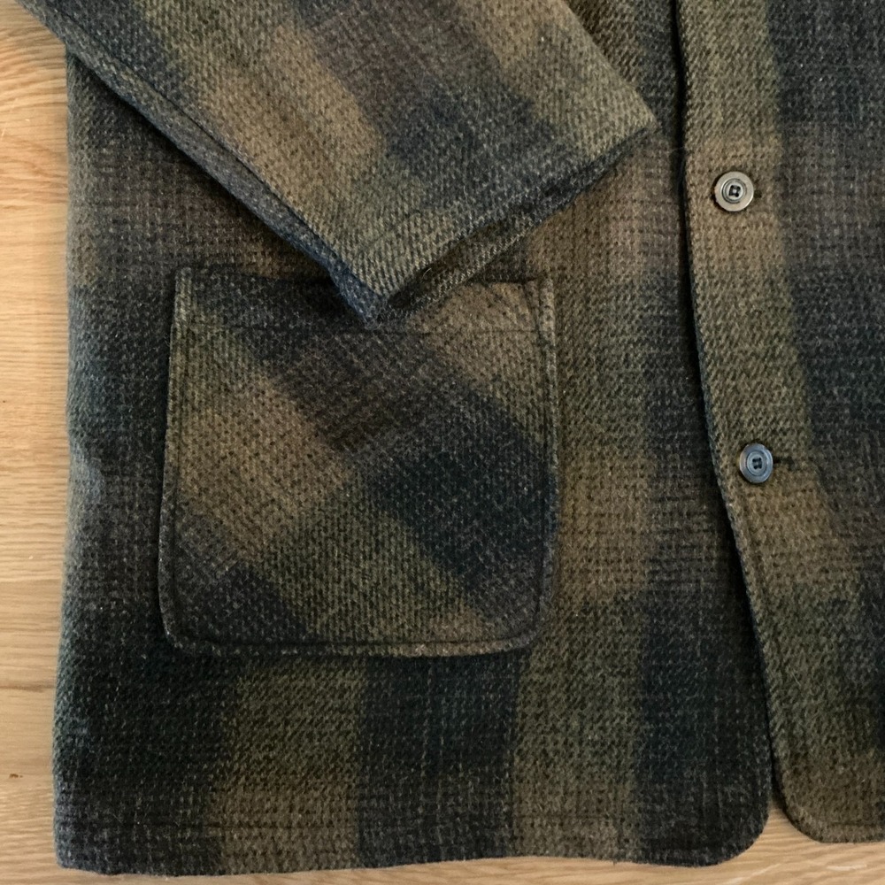 Urban Equipment Wool Plaid Barn Jacket Leather Collar Large Brown Grandpa‎ Core - Picture 2 of 8